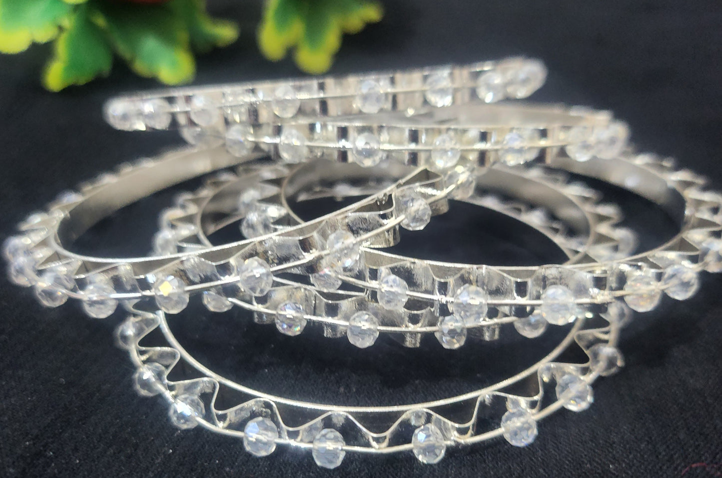 Sparkling Silver & Crystal Bangles jewelry