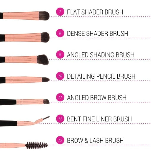 BH Signature Rose Gold 13 Piece Brush Set with Holder