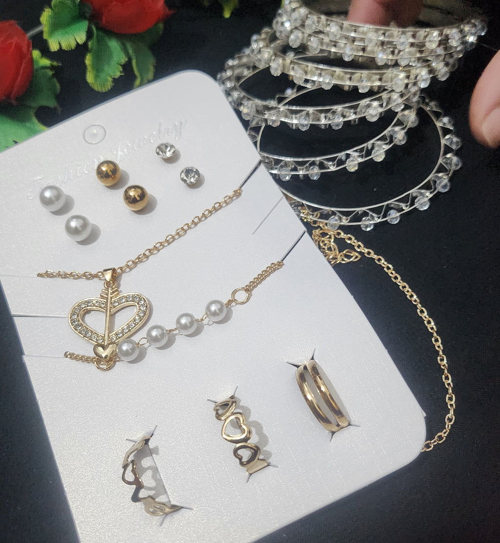✨ Luxury Pearl Heart Jewelry Collection – Perfect Gift Set