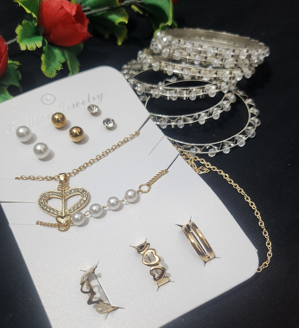 ✨ Luxury Pearl Heart Jewelry Collection – Perfect Gift Set