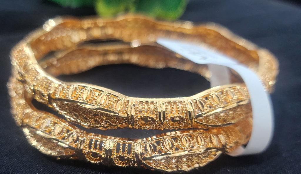 Beautiful Gold-Plated Artificial Bangles – Traditional Designer Jewelry Set
