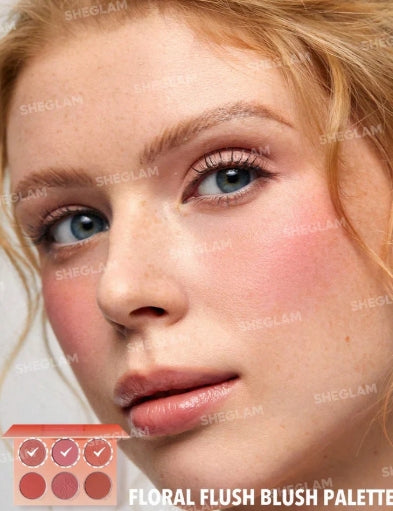 Sheglam Floral Flush Blush Palette 6-Color Pressed Powder