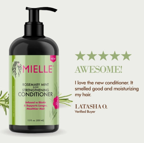 Mielle Rosemary Mint Strengthening Conditioner 355ml – Nourish & Revive Damaged Hair