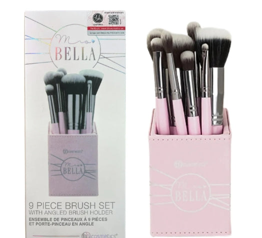 Bh Cosmetics - Mrs. Bella 9 Piece Makeup Brush Set with Luxe Brush Holder