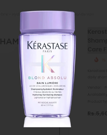 Kerastase Blond Absolu Bain Lumiere Shampoo 80ml – Hydrating & Illuminating Care for Blonde Hair