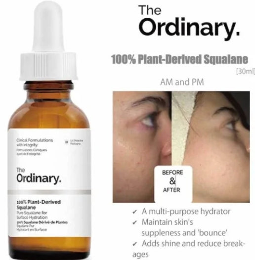 The Ordinary 100% Plant-Derived Hemi-Squalane 30ml – Lightweight Hydration