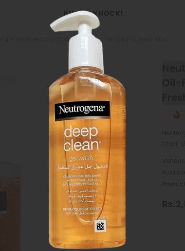 Neutrogena Deep Clean Gel Wash 200ml – Oil-Free Daily Facial Cleanser for Clear & Fresh Skin