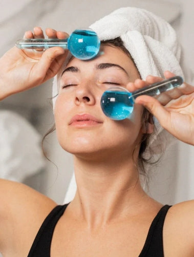 Beauty Crystal Ball Facial Cooling Ice Globes – Water Wave Therapy for Face & Eye Massage