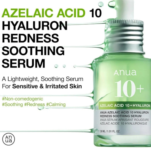 Anua Azelaic Acid 10% Hyaluron Serum - Redness Relief & Soothing - 30ml