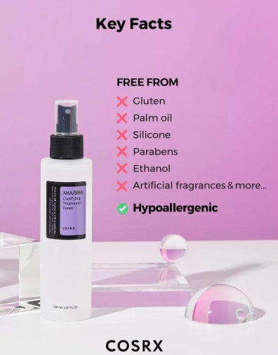 COSRX AHA BHA Clarifying Treatment Toner 200ml – Exfoliating & Hydrating Toner for Smooth, Clear Skin