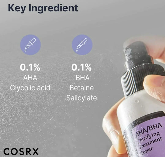 COSRX AHA BHA Clarifying Treatment Toner 200ml – Exfoliating & Hydrating Toner for Smooth, Clear Skin