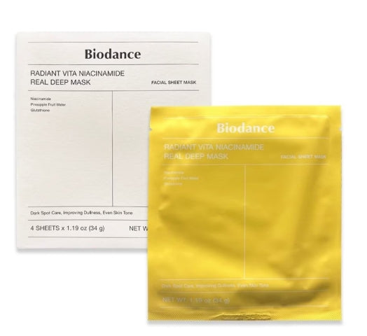 Biodance Radiant Vita Niacinamide Real Deep Sheet Mask – Brightening & Hydrating Korean Skincare