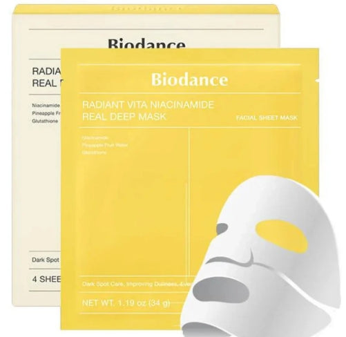 Biodance Radiant Vita Niacinamide Real Deep Sheet Mask – Brightening & Hydrating Korean Skincare