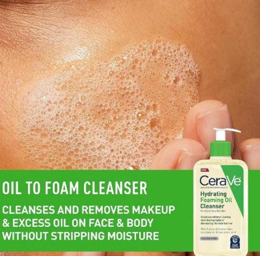CeraVe Hydrating Foaming Oil Cleanser 237ml – For Dry Skin
