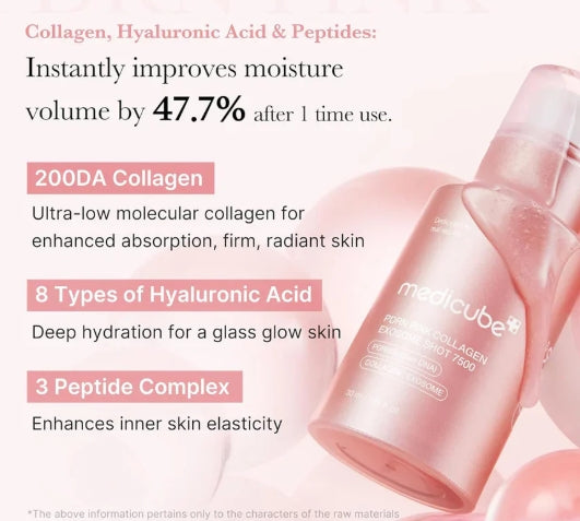 Medicube PDRN Pink Collagen Exosome Shot Serum 7500 – 30ml | Anti-Aging, Skin Firming & Repair Essence