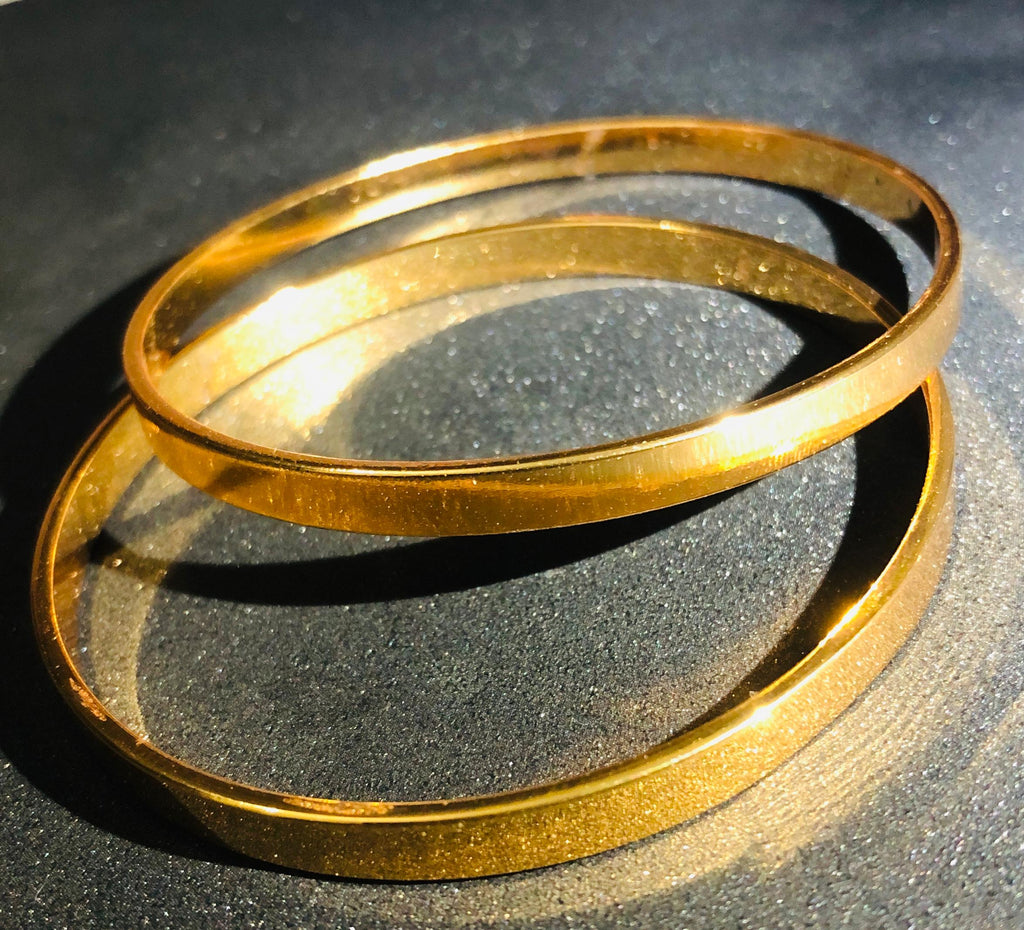 Classic Minimalist Gold-Tone Bangle Jewelry Set (Set of 2)