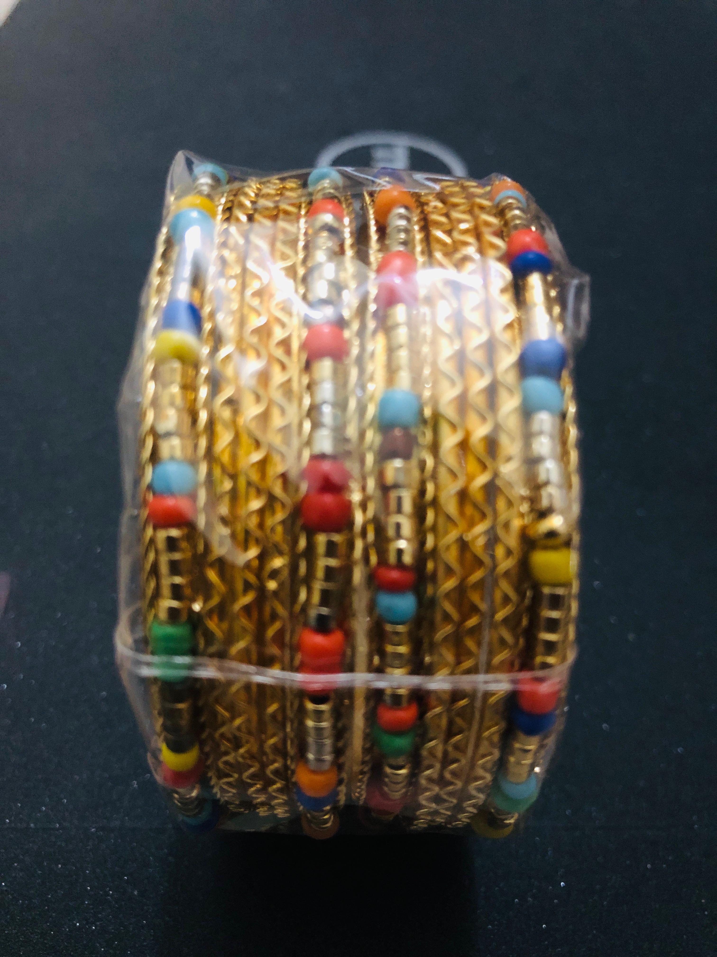 Ornate Traditional Gold-Tone Cutwork Jewelry Bangle Set