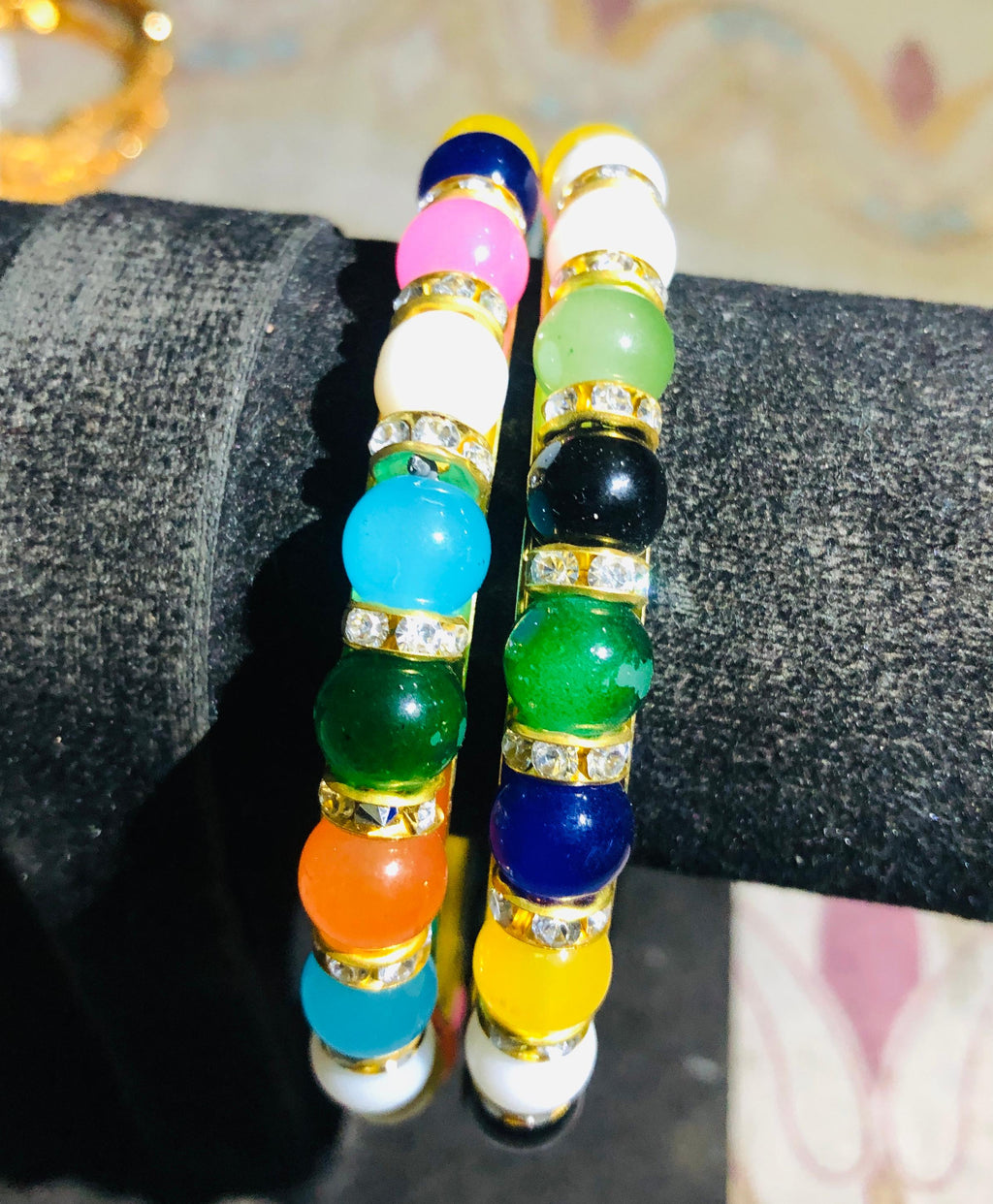 Ornate Golden Cutwork Filigree Bangle Jewelry Pair