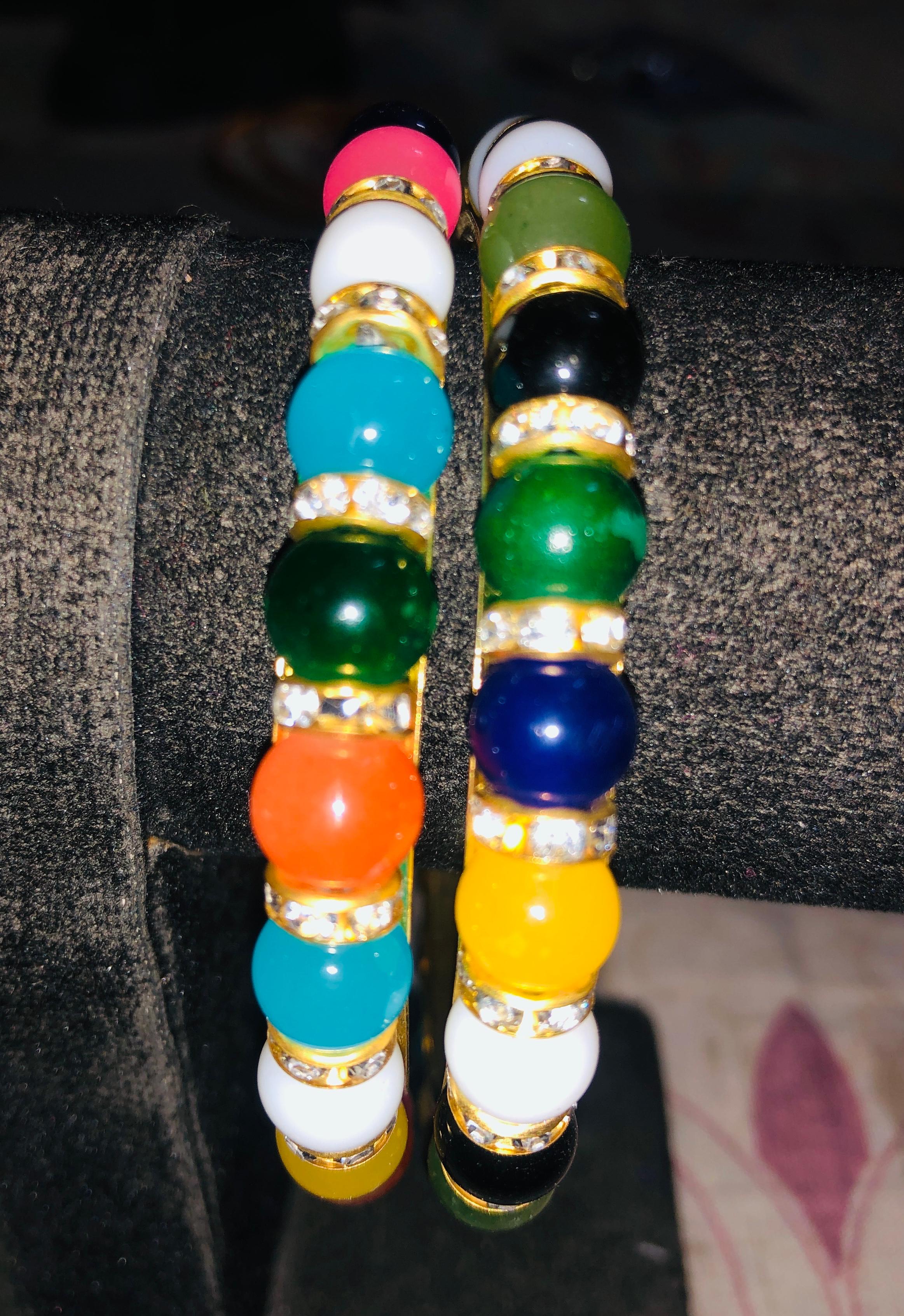 Ornate Golden Cutwork Filigree Bangle Jewelry Pair